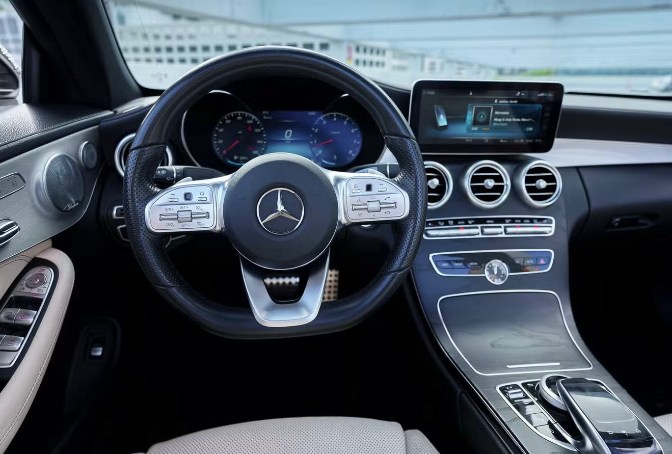 Shimmering crystal Mercedes convertible ready for weddings and special occasions