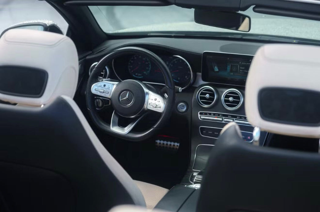 Unique sparkling Mercedes convertible rental in Los Angeles and San Diego