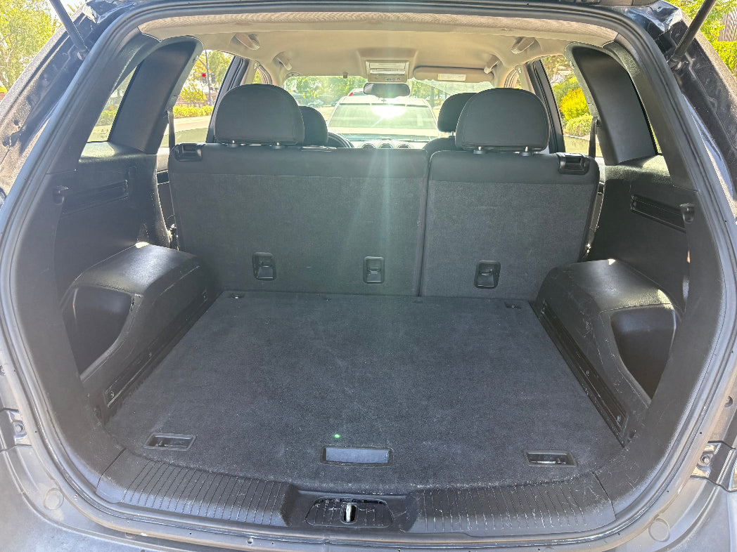 Empty car trunk with rear seats folded down