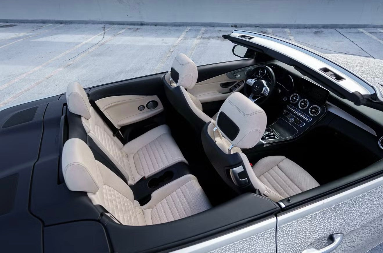 Rent a dazzling rhinestone Mercedes convertible for a night out or brand promotion