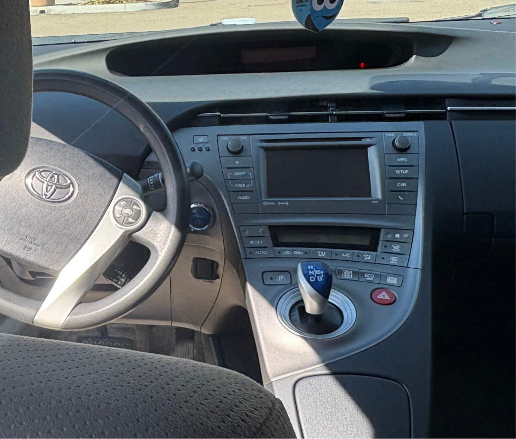 Interior of Toyota Prius showing clean and modern dashboard